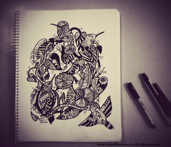 Hummingbird Sketch by Jessica R. Herrera